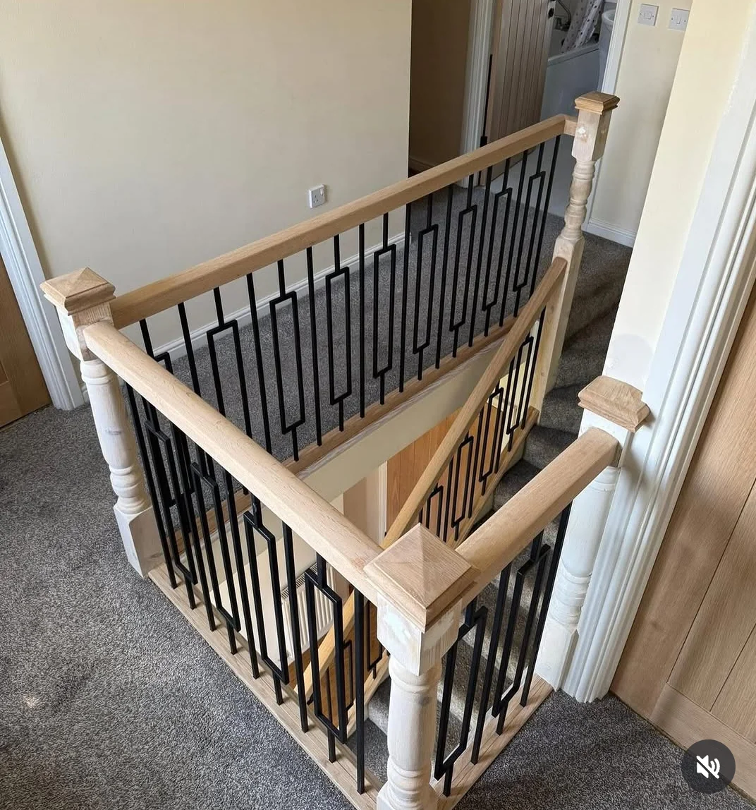 wooden bannisters and handrails