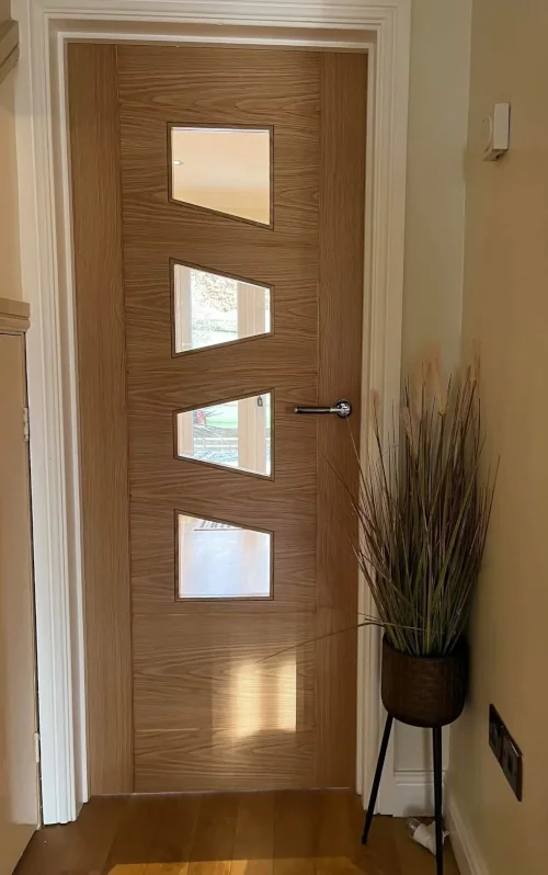 Wooden door installation in Bridgend