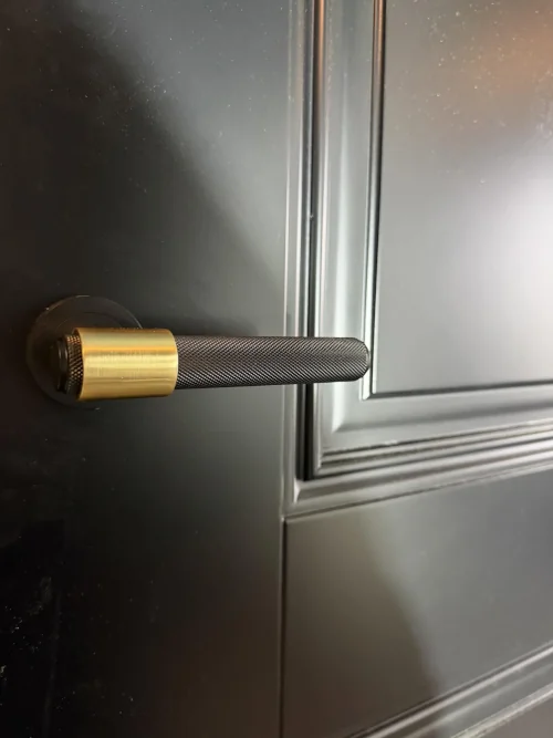 Designer wooden door and handle installation in Bridgend