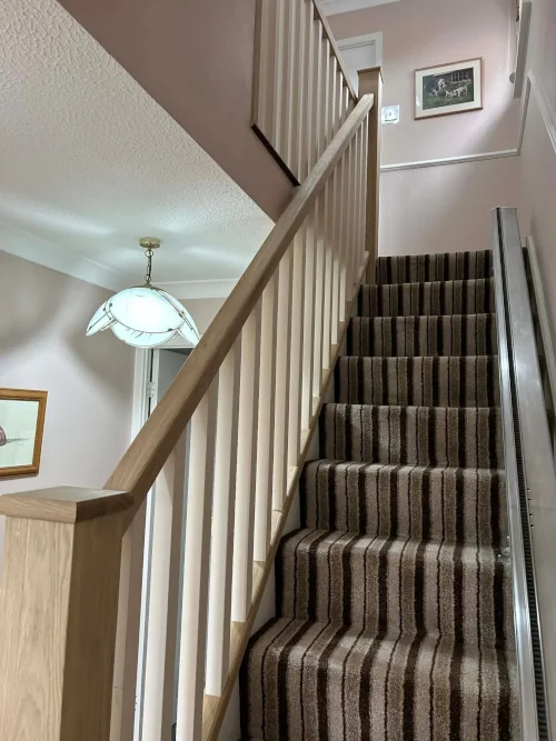 Wooden bannister installation in South Wales