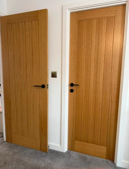 Wooden door installation